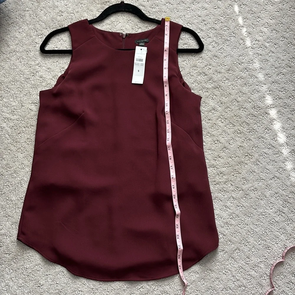 NWT Ann Taylor Burgundy Sleeveless Tank Top – Size Small - Picture 8 of 11
